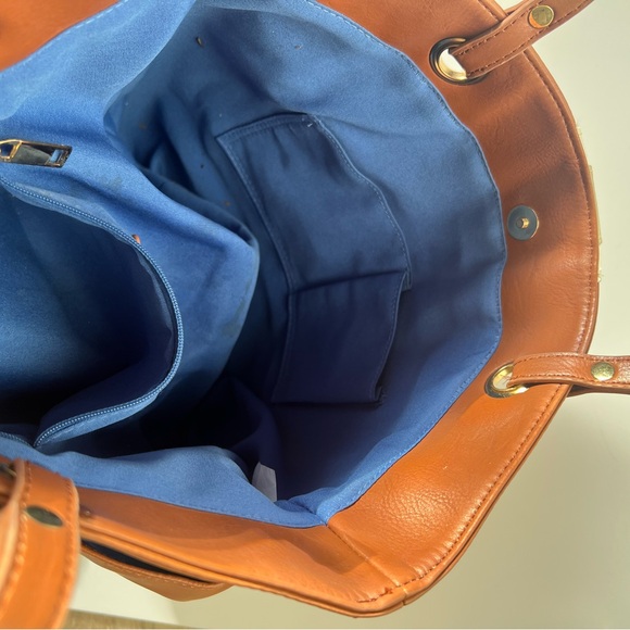 Twiggy London Brown and White Tote Bag - Picture 4 of 5